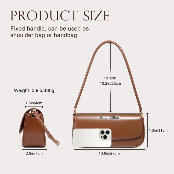 9007 Leather Shoulder Bags , Mini Cute Everyday Purses Trendy, Hobo